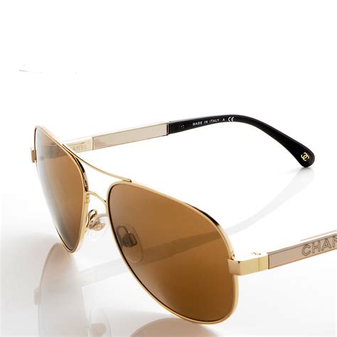 chanel gold pilot sunglasses|chanel aviator sunglasses nordstrom.